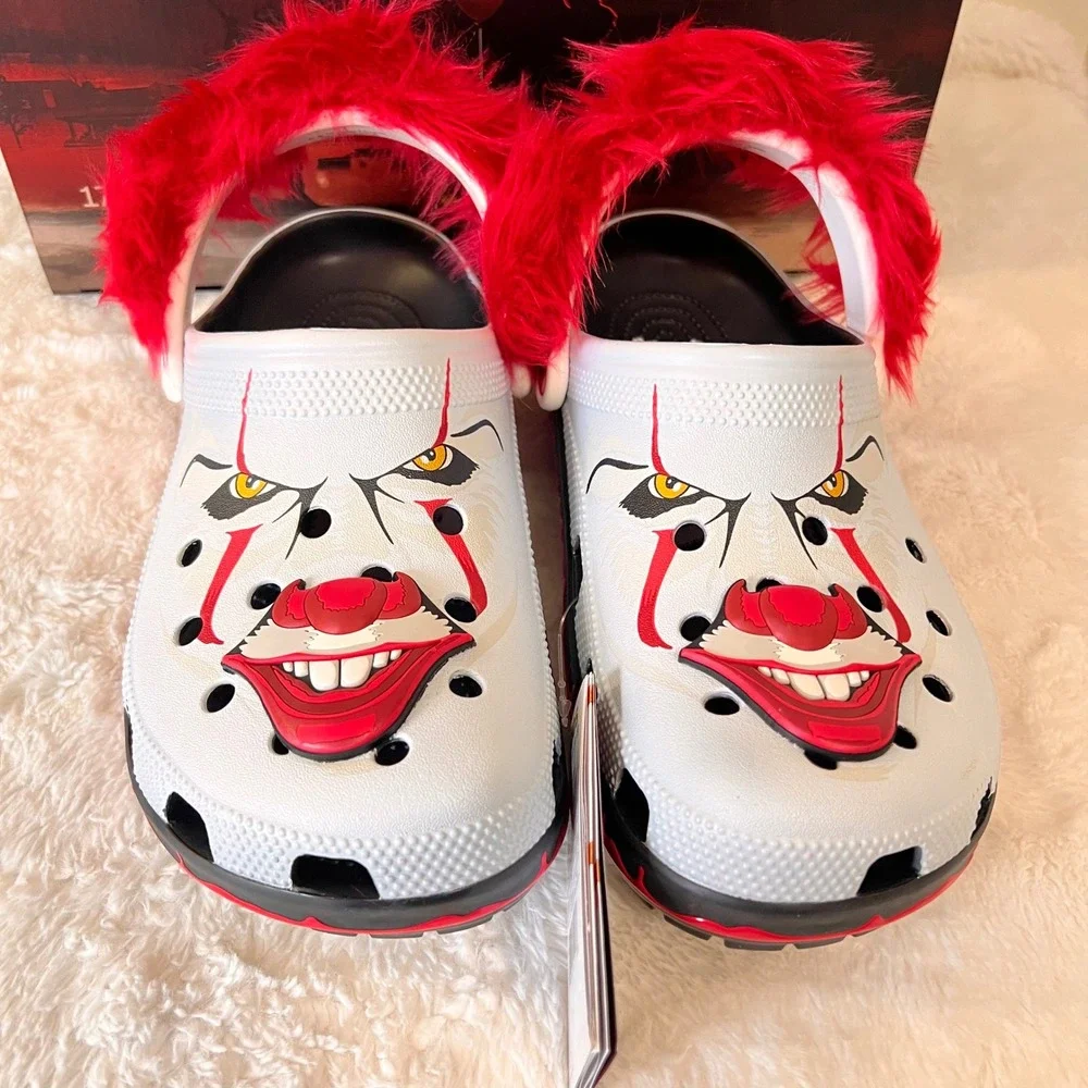 Crocs x IT Chapter 2 Pennywise Classic Clog Shoes Red Fur Size M8 / W10‎ NWB